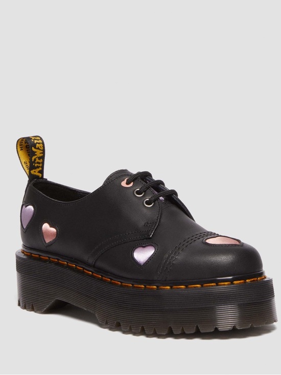 Dr. Martens Shoes - NWT Dr Martens 8053 Quad Heart Platform Cute Shoes Black Pink Iridescent Size 11
